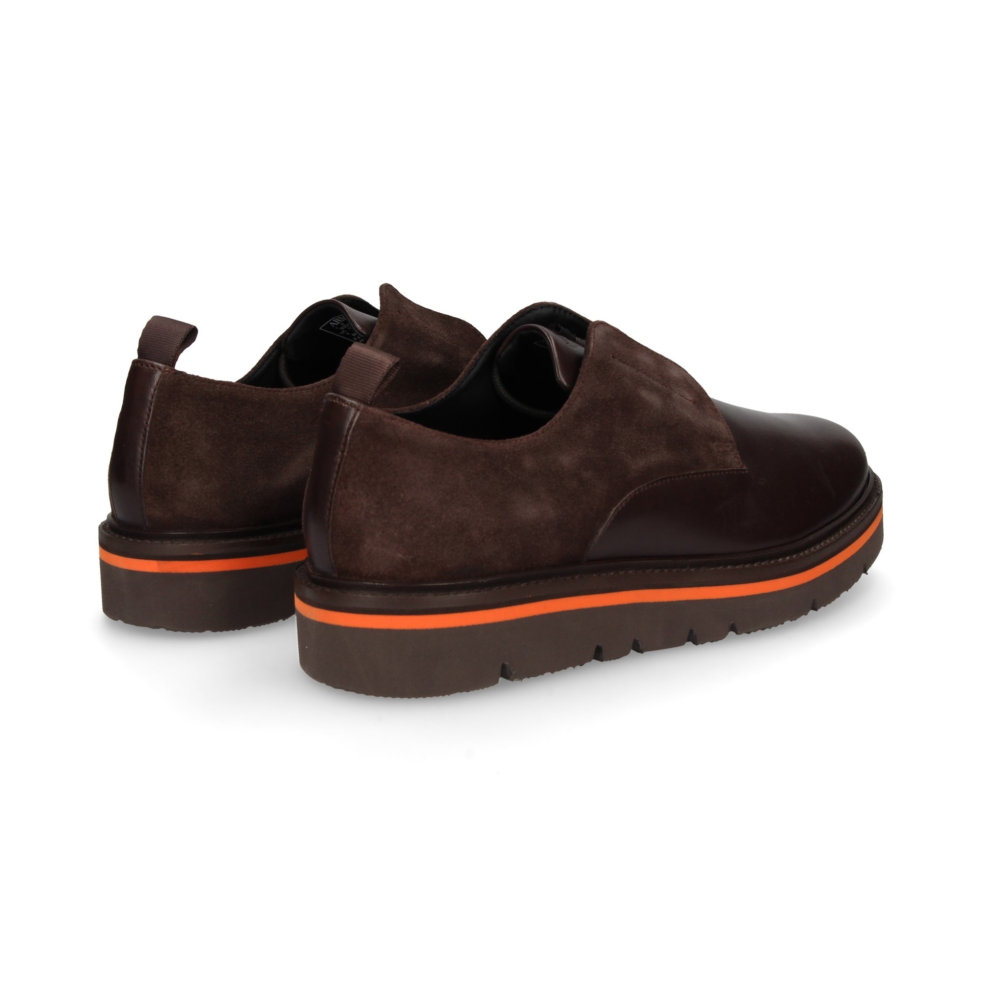 BLUCHER CON CORDONCINO IN PELLE MOKA