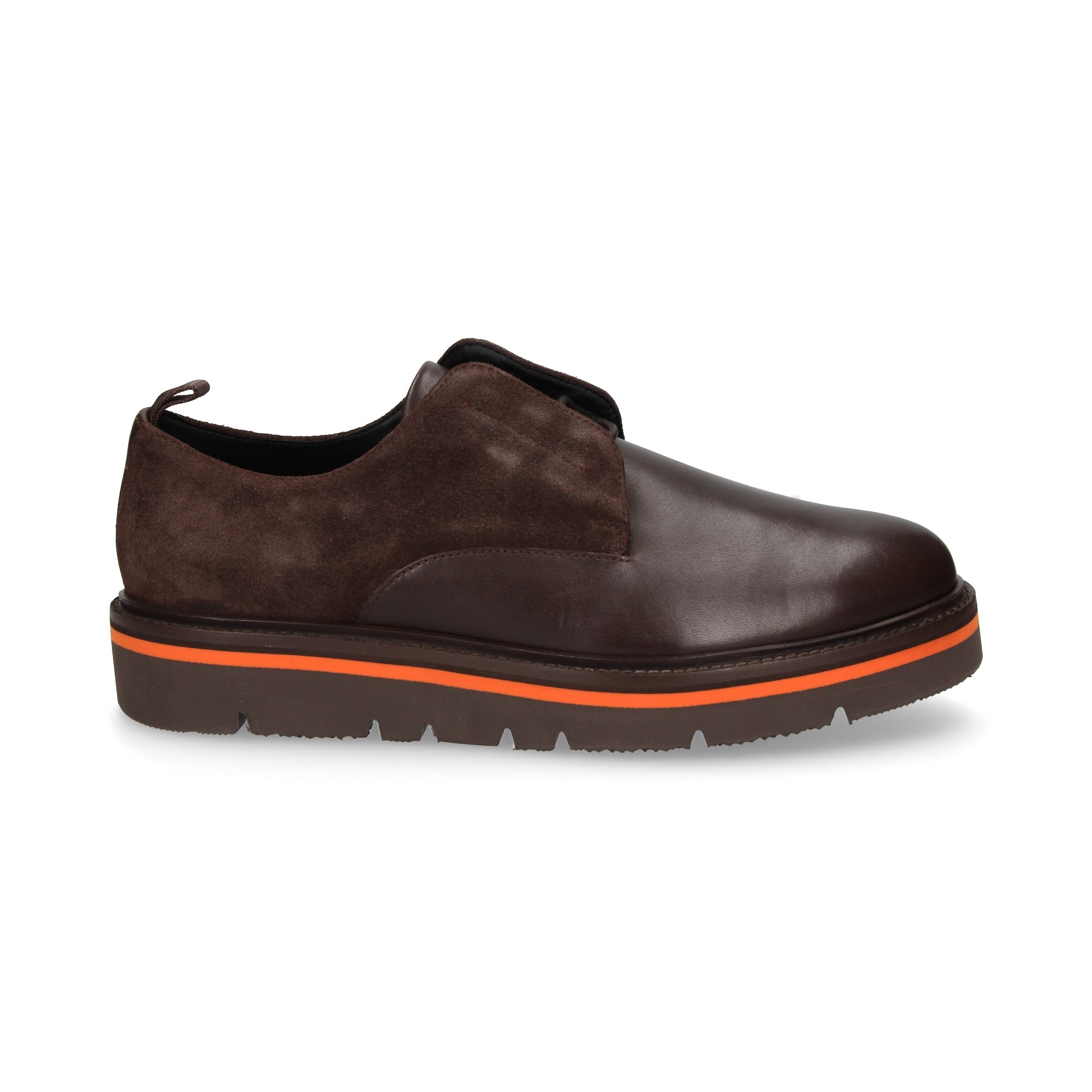 BLUCHER CON CORDONCINO IN PELLE MOKA