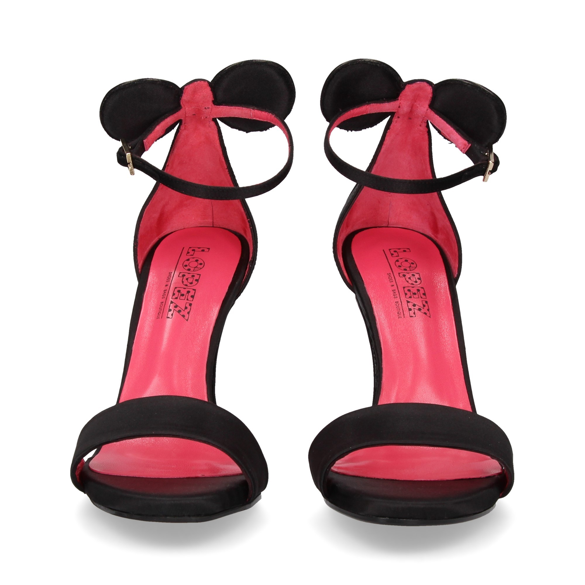 SANDALE GILDA MINNIE SATIN NOIR NOIR