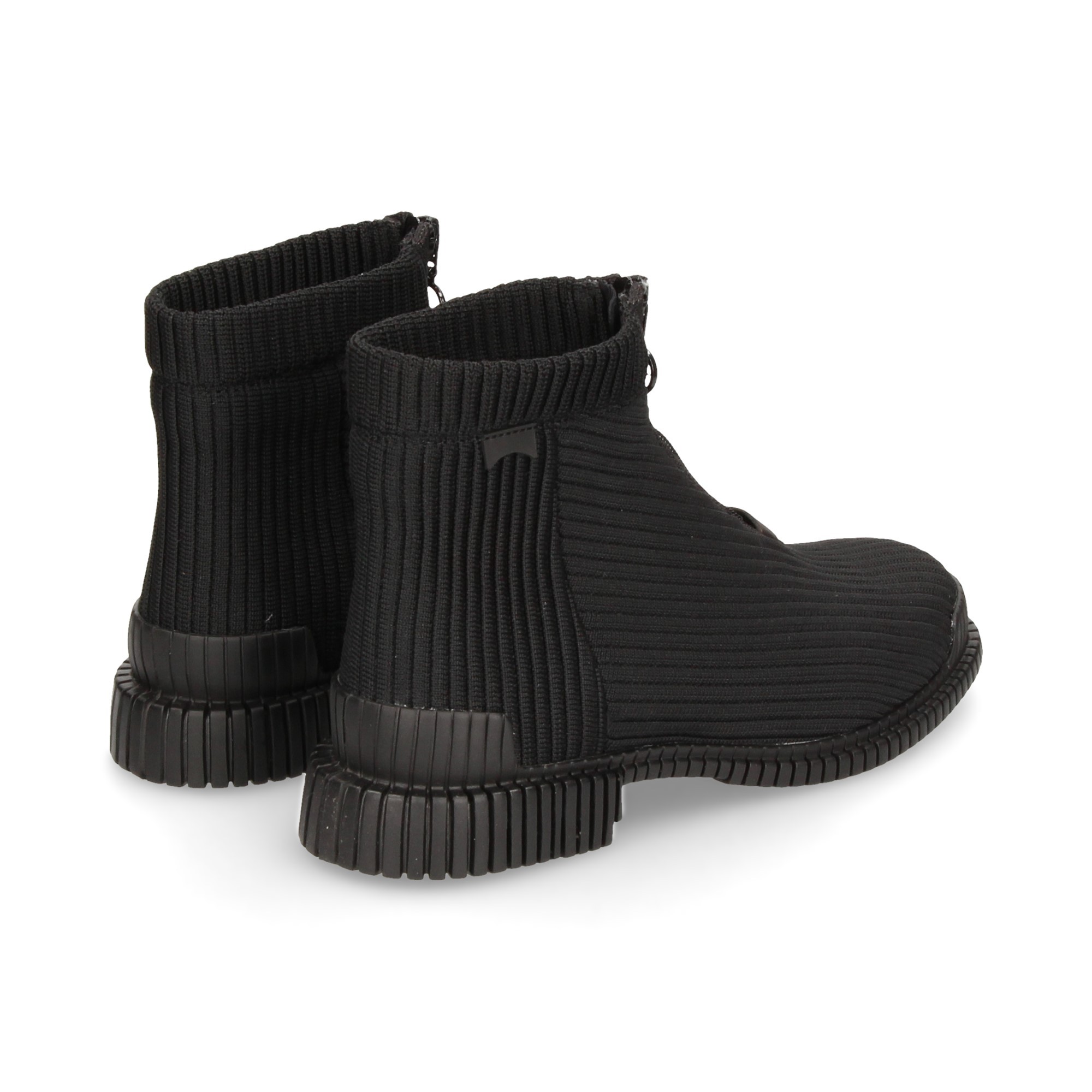black-textile-boot