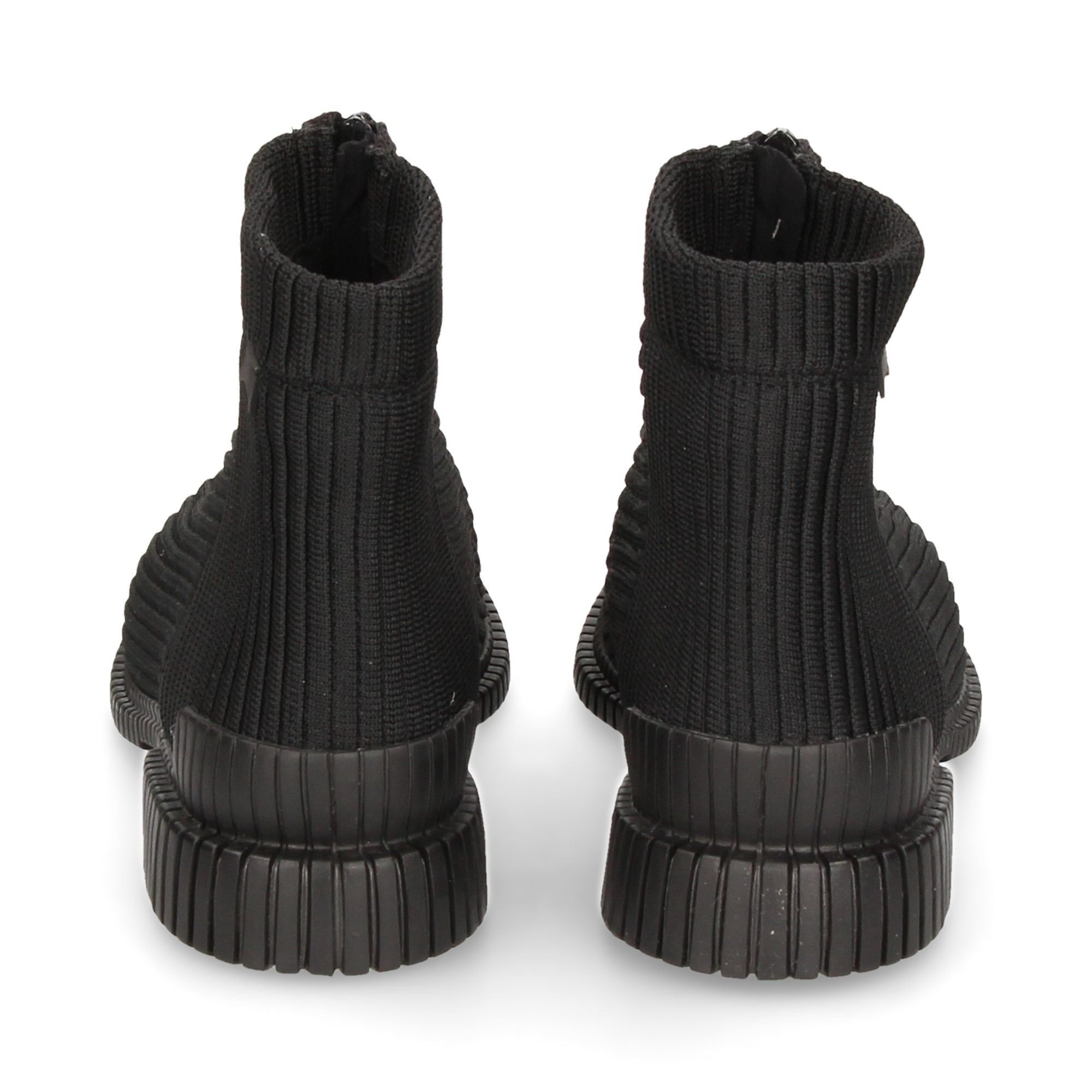 black-textile-boot