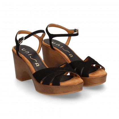 SANDAL CROSS STRAPS SUEDE BLACK