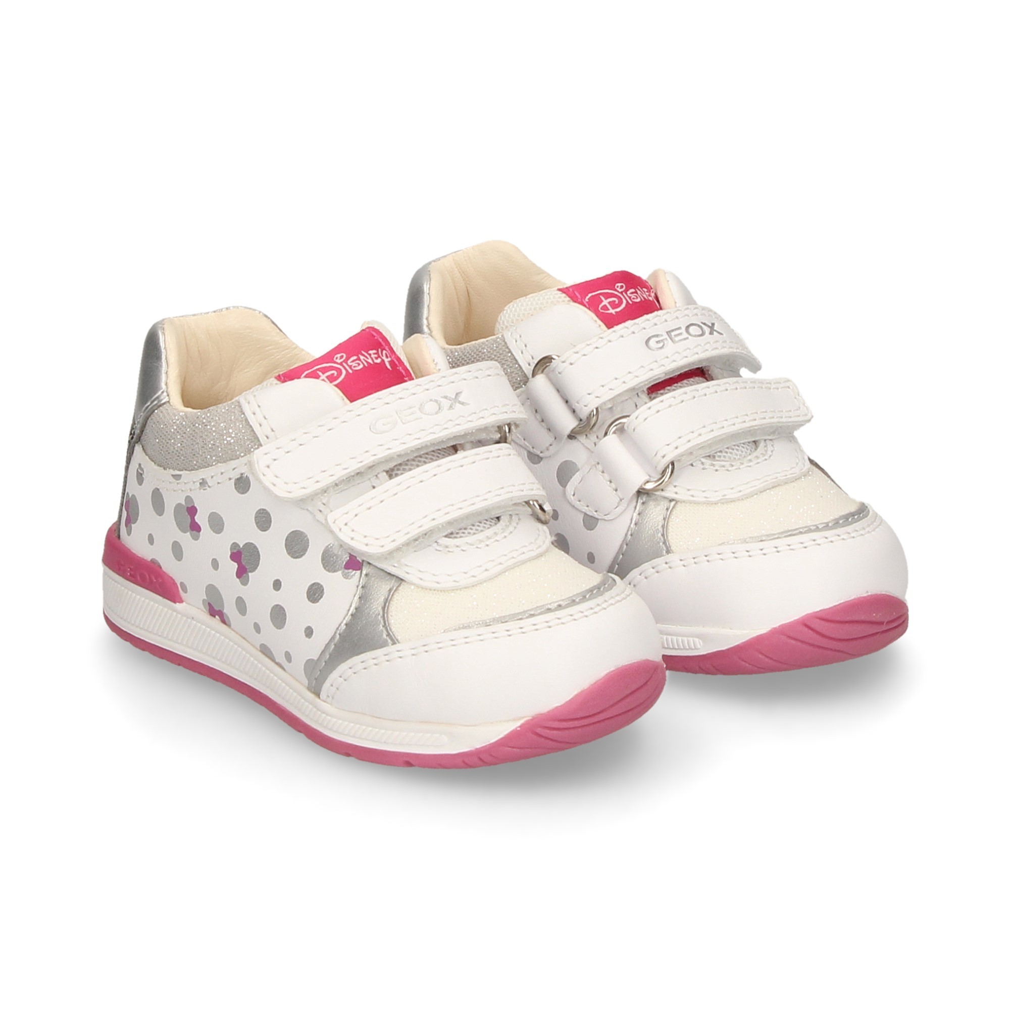 GEOX Girls sneakers B020LC WHTE/SILV