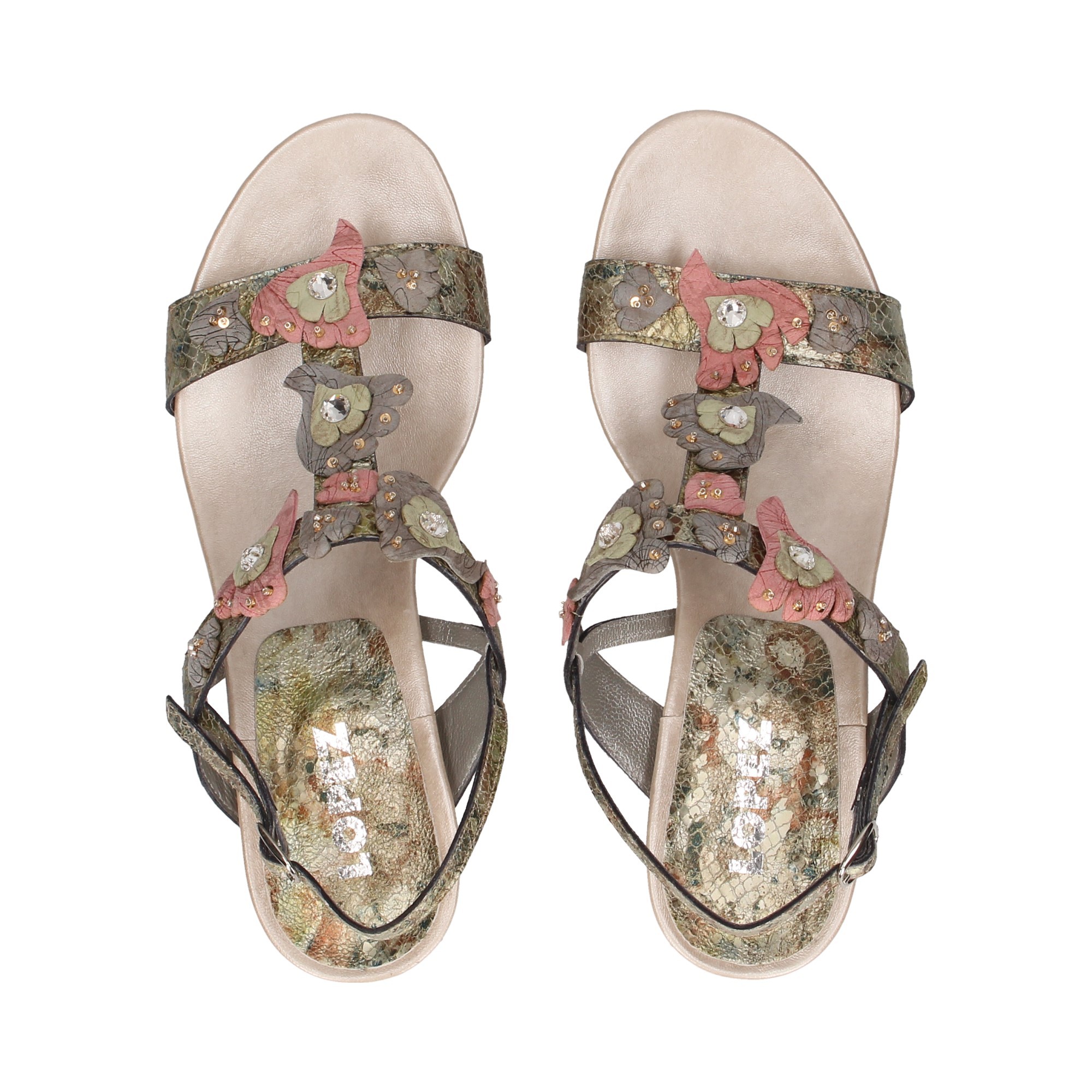 sandal-tacon-bebe-reptil-flore-multi-oro