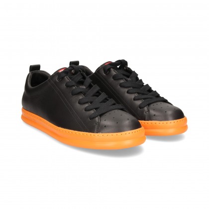 SPORTY SOLE WAVES BLACK LEATHER