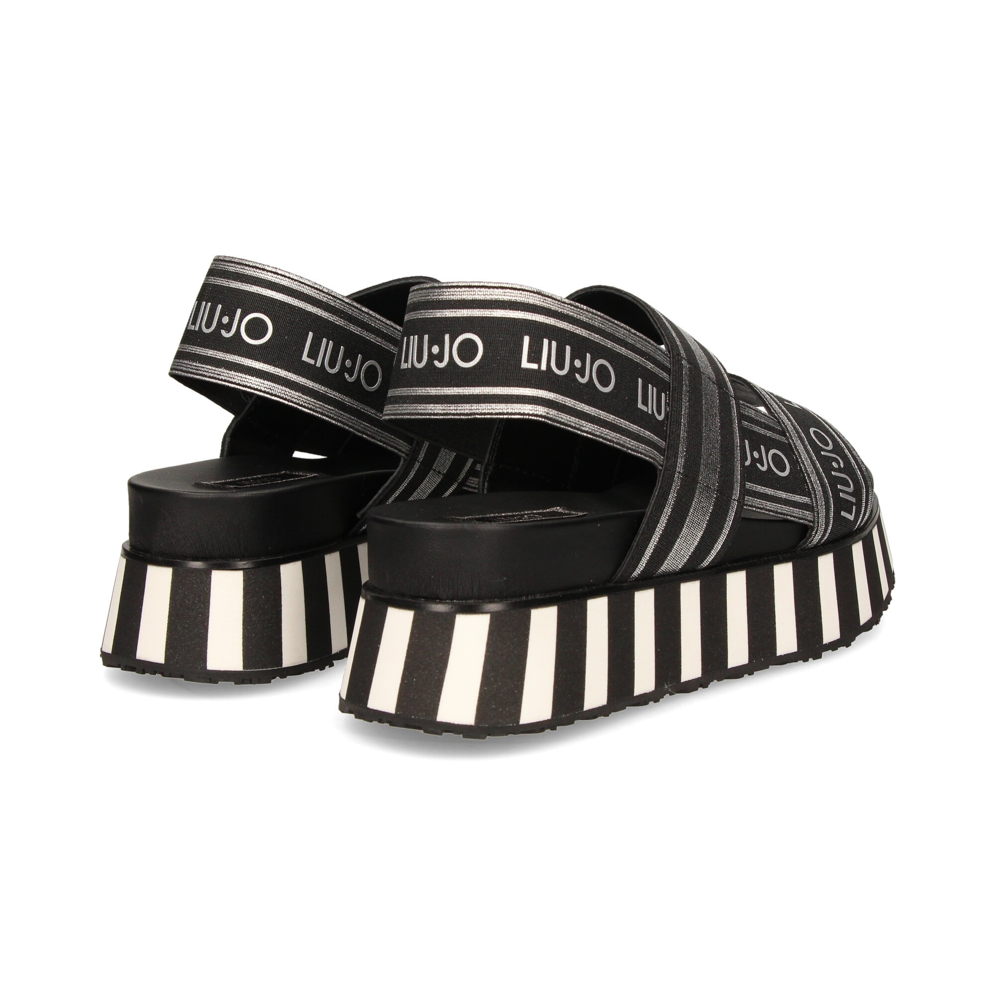 elastisches-sandalen-schwarz-logo