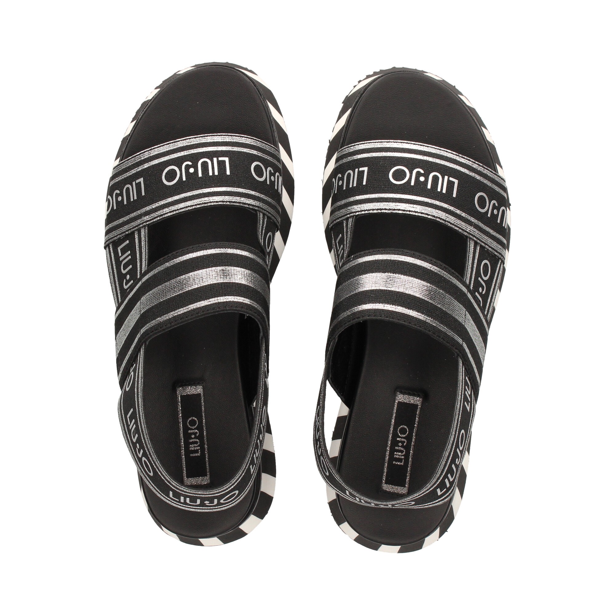 elastisches-sandalen-schwarz-logo