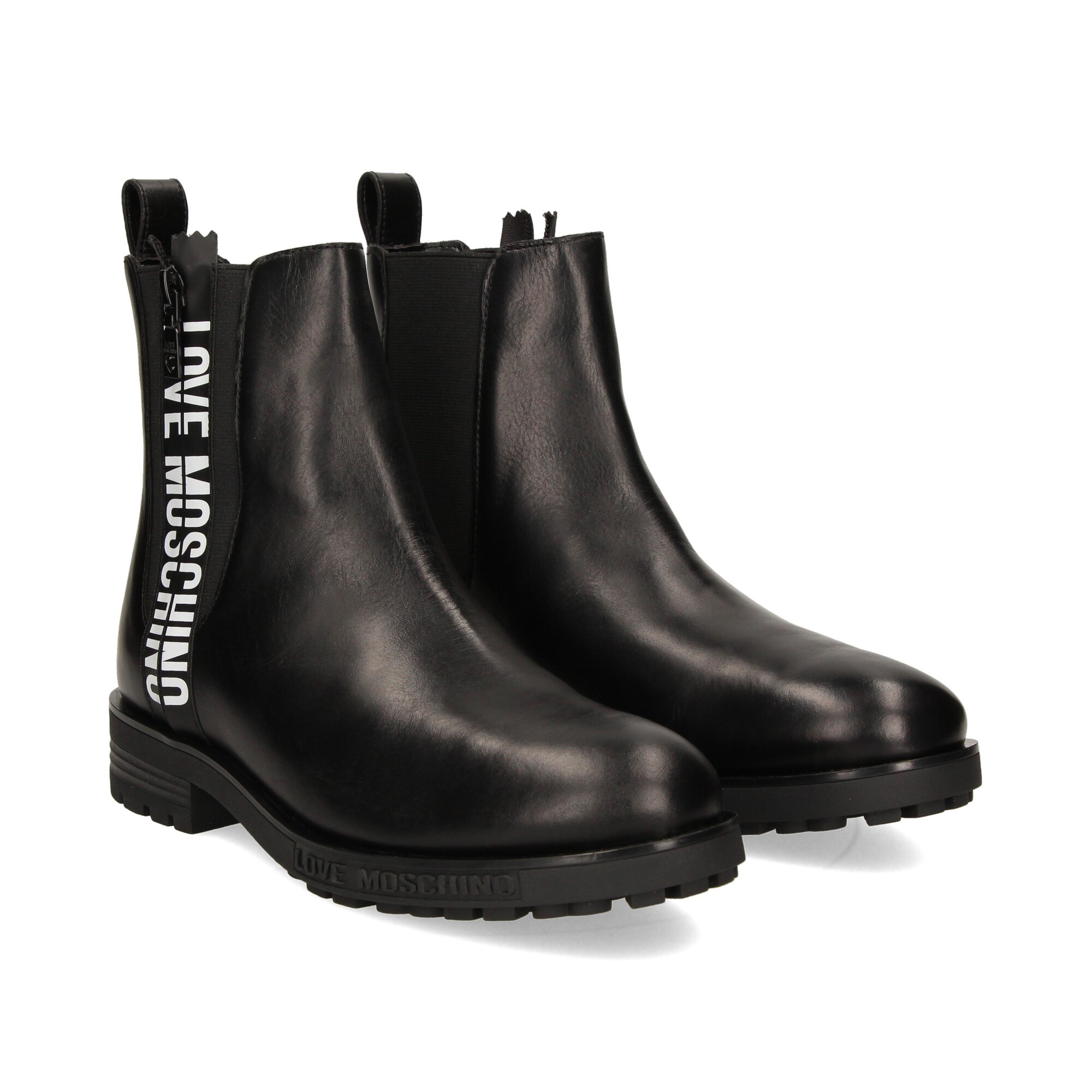 botin-cremallera-logo-piel-negro