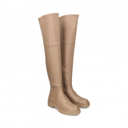 BOTA ALTA CREMALLERA TAUPE