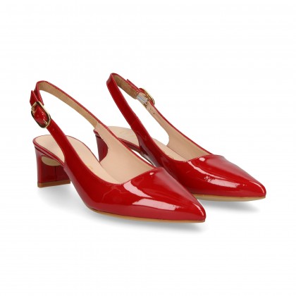 OPEN HEEL LOUNGE RED PATENT LEATHER