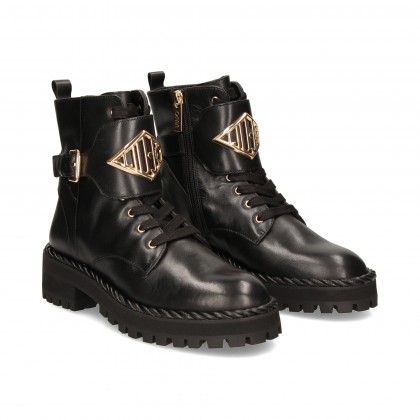 BOTIN MILITAR HEBILLA ORO XL