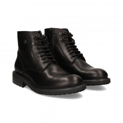 BOTIN LISO CORDON/CREMALLERA NEGRO