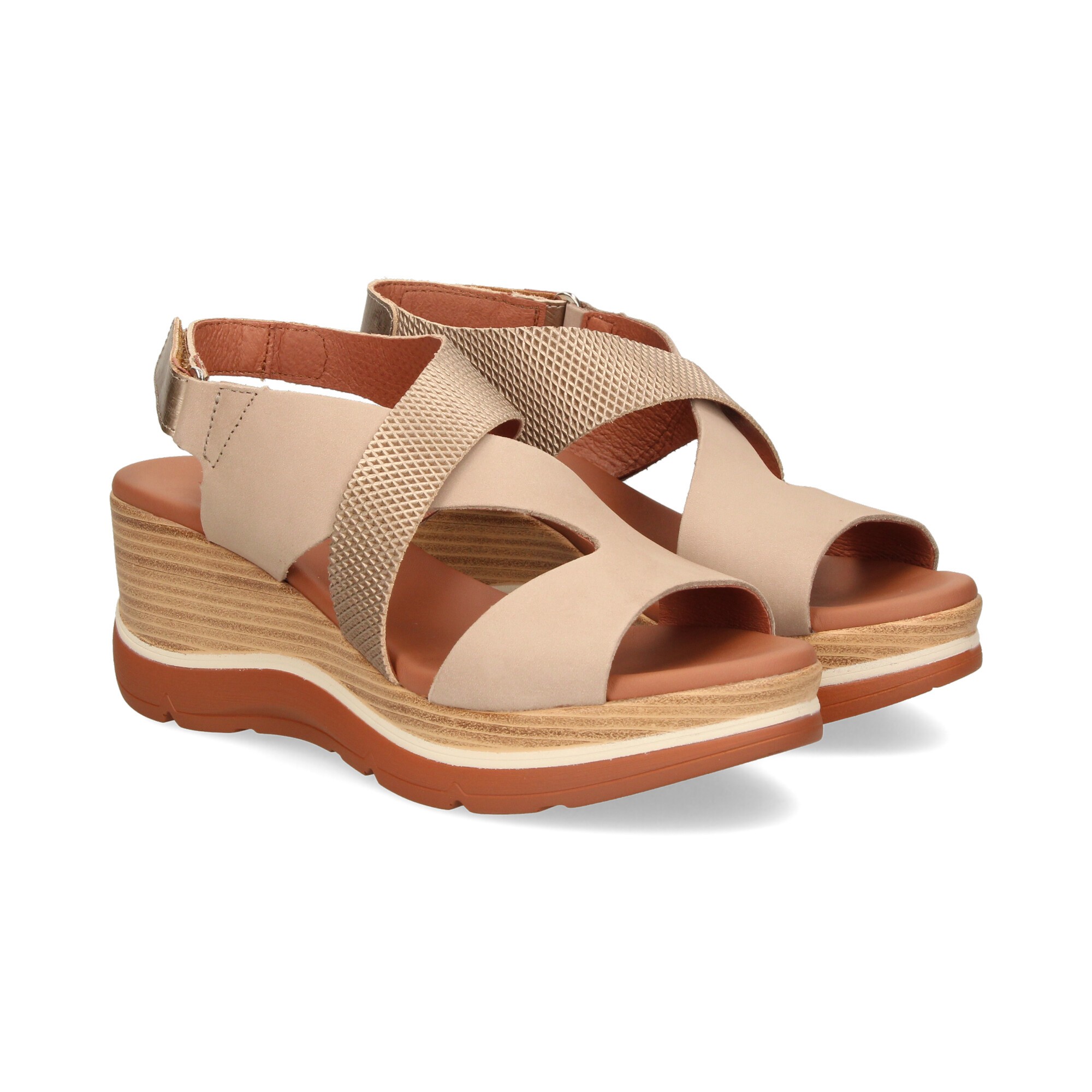 PAULA URBAN Sandalias con plataforma de Mujer 3-454 TORTOLA-FUMO