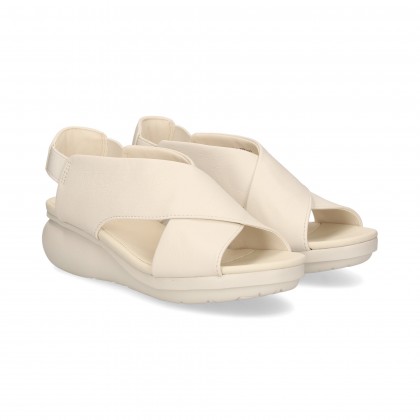 SANDALIA CRUZADA PIEL 065 BLANCO