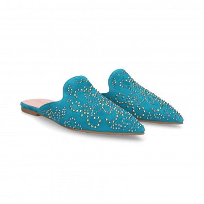 SKY-BLUE TACKS TIP SLIPPER