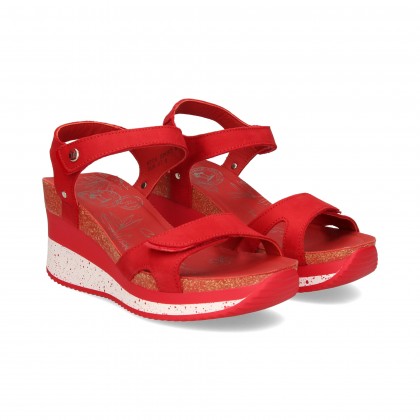 CARMELITA VELCRO PLATAFORMA ROJO