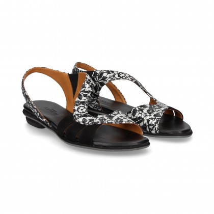 WAVE SANDAL BLACK PORT PATENT LEATHER