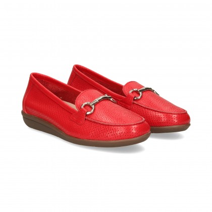 MOCASIN ESLABON PICADO ROJO