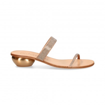 PALA 2 TIRAS STRASS SATIN CAMEL