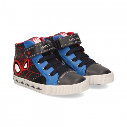 BOTIN CORDON/VELCRO SPIDERMAN AZUL