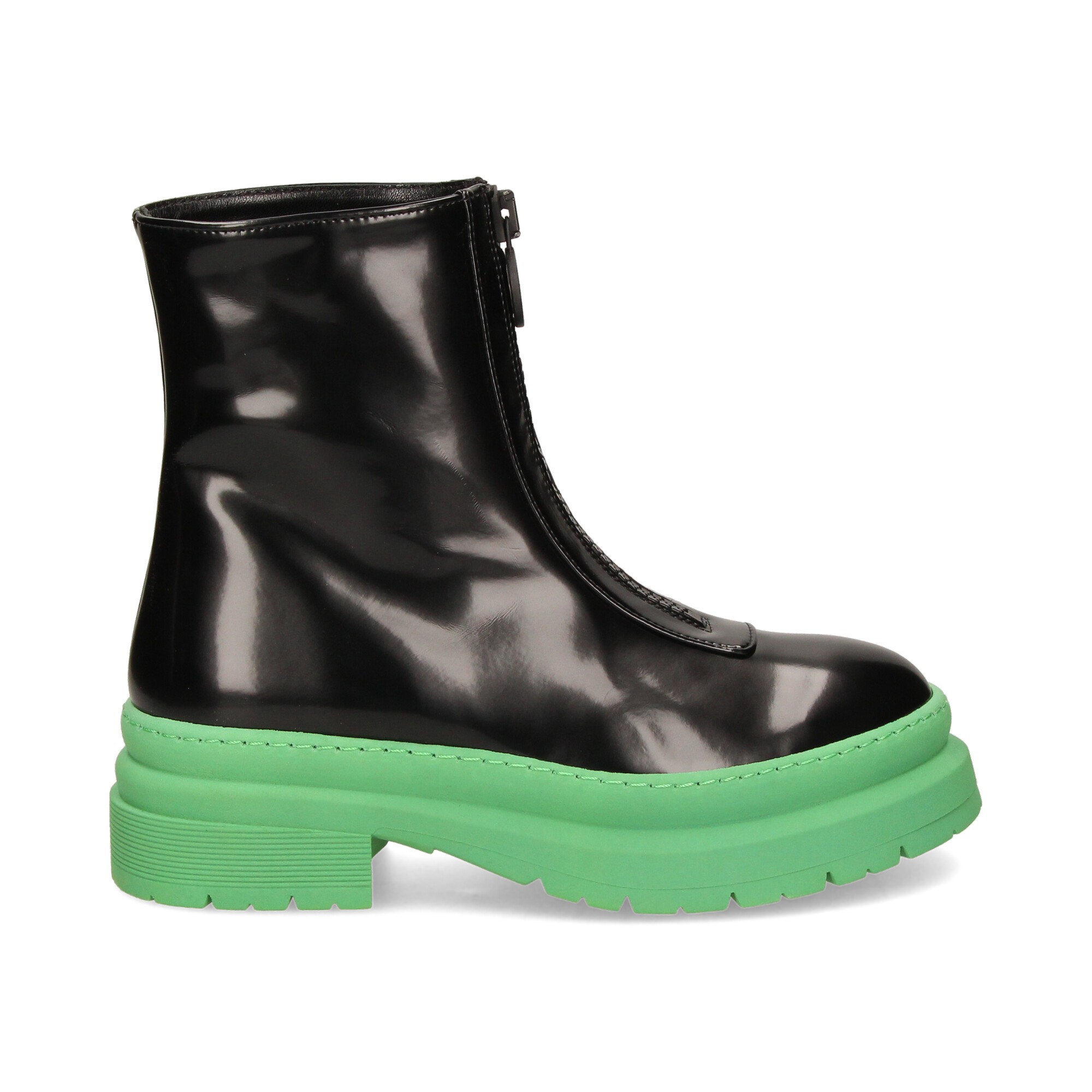 botin-plataforma-negro-verde