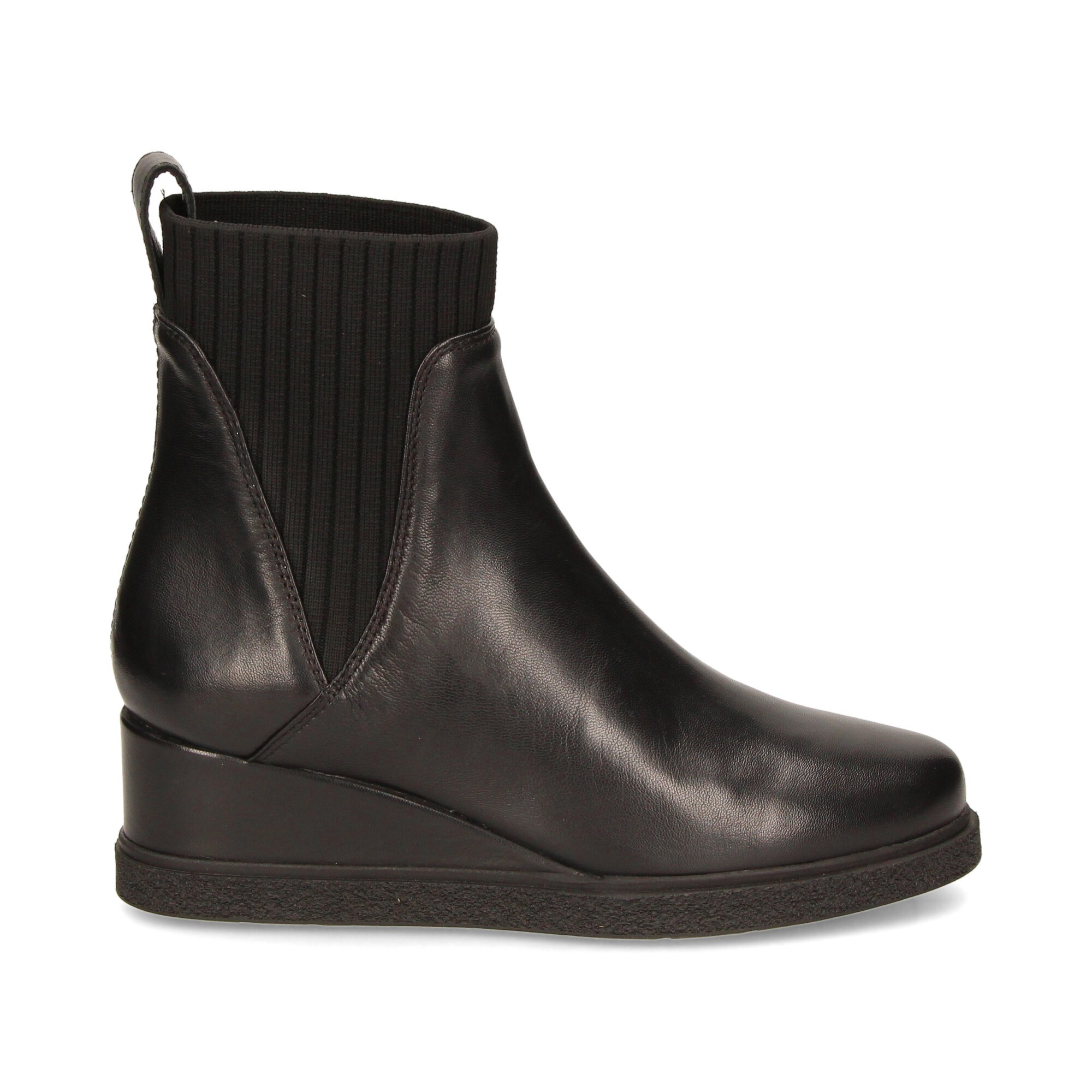 botin-calcetin-piel-textil-negro