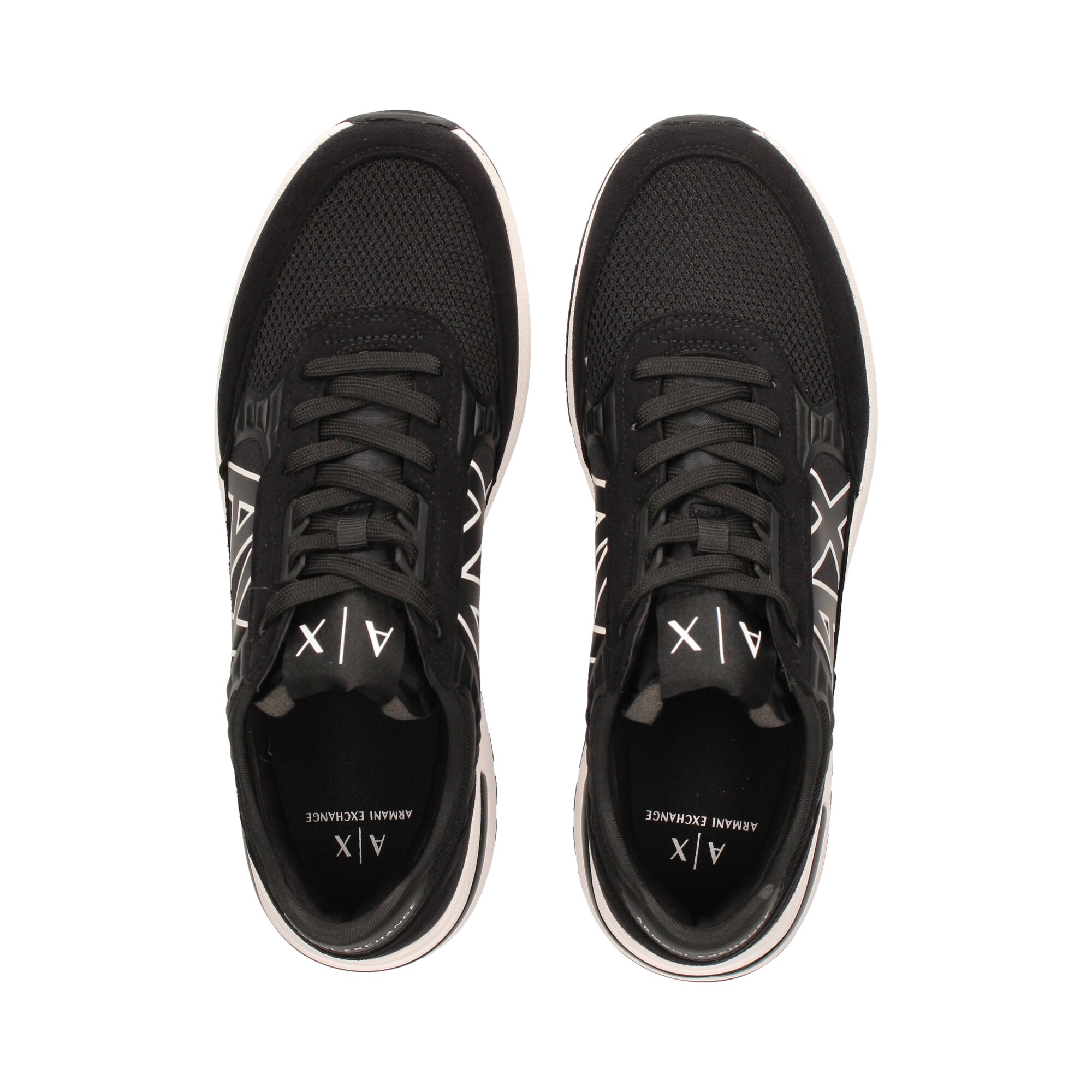 Leather low trainers Armani Exchange Black size 45 EU in Leather - 30441556