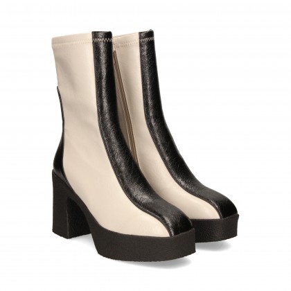 BOTIN PLATAFORMA NEGRO/BLANCO