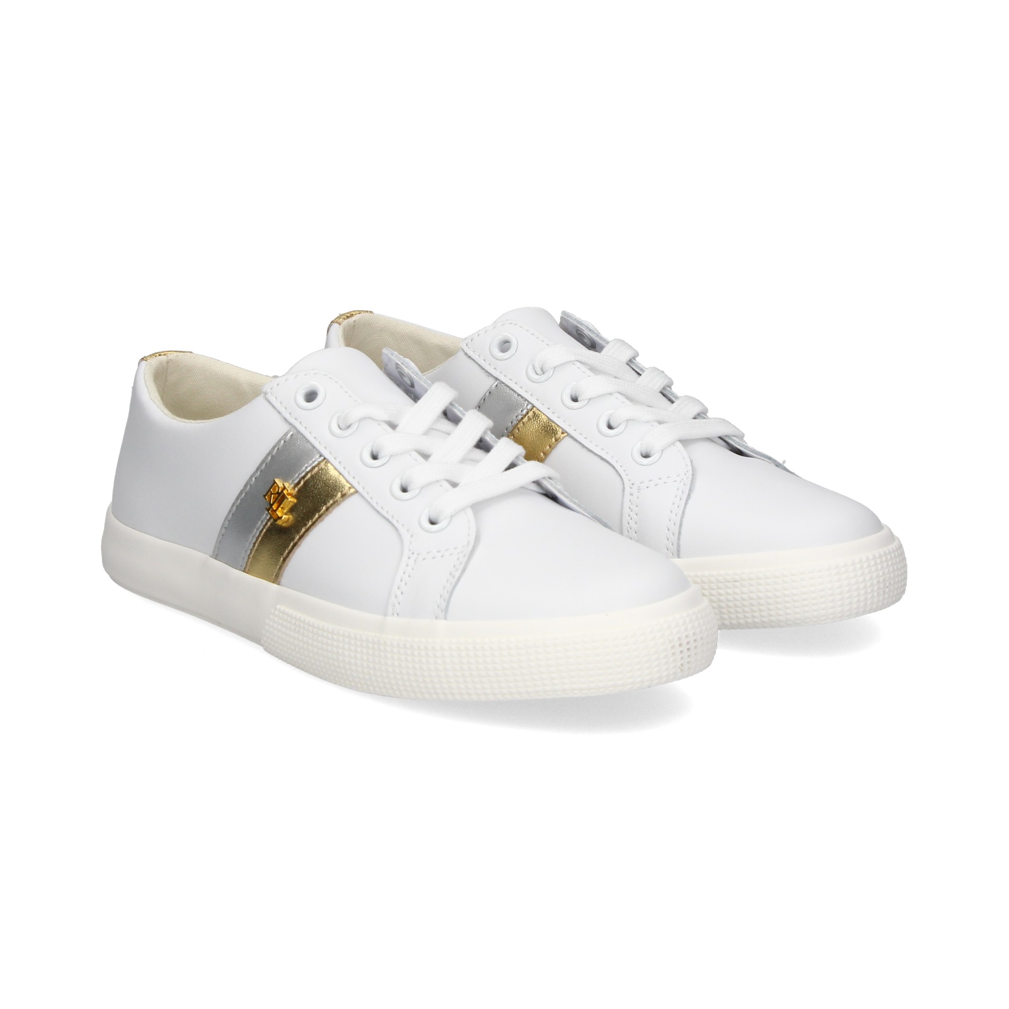 POLO RALPH LAUREN Zapatillas Mujer JANSON 001 WHITE/GOLD