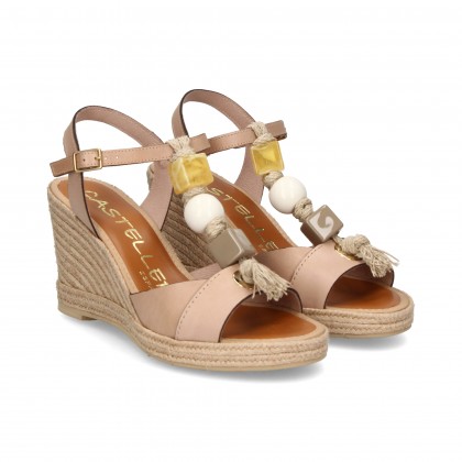 SANDALIA BEBE BOLITAS BEIGE