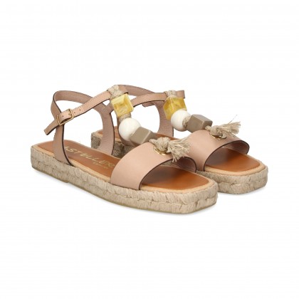 SANDALIA BEBE BOLITAS BEIGE