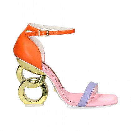 SANDALIA TALON CERRADO MULTI LARANJA CIELO