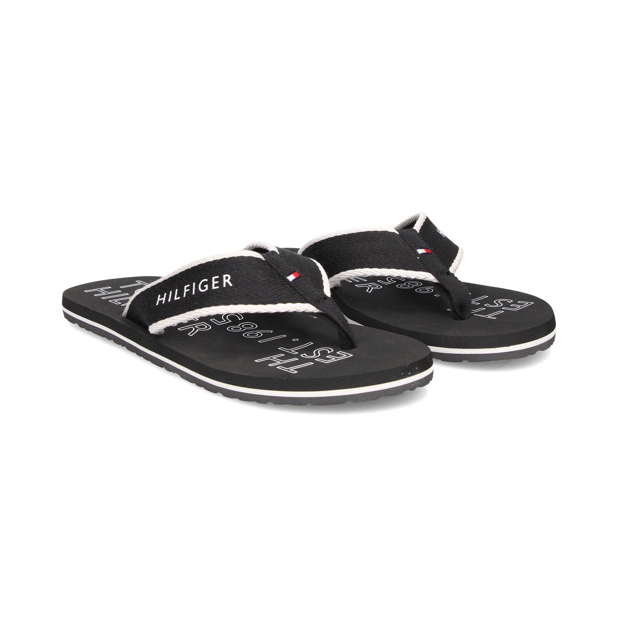 TOMMY HILFIGER Herren Flip Flops FM0FM04469 BDS BLACK