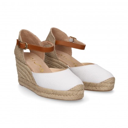 ESPADRILLE WEDGE ESPADRILLE ESPADRILLE MED MED WHITE LEATHER