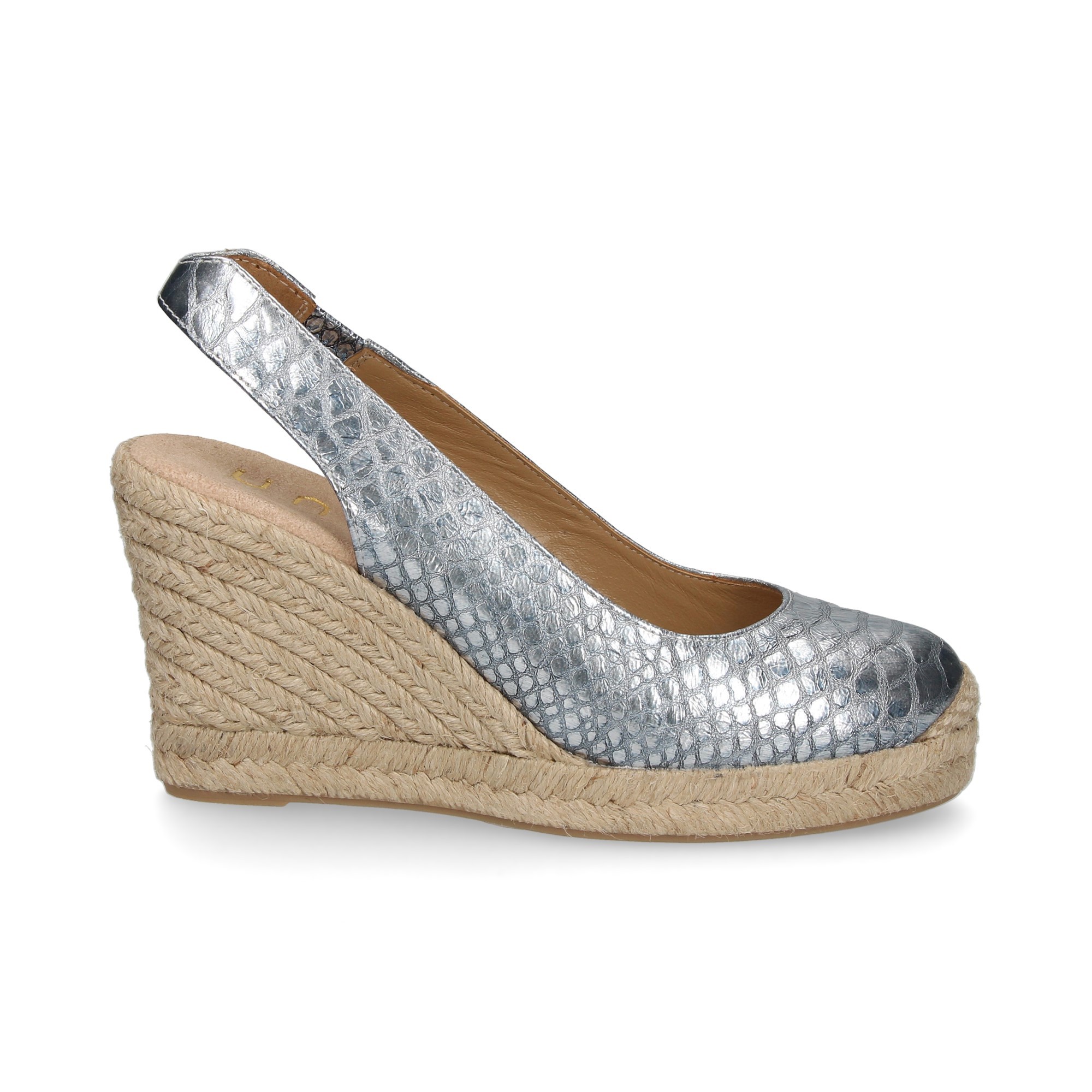 ESPADRILLE TALON COIN ESPADRILLES ESPADRILLES OPEN HEEL REPTILE OPEN HEEL LIGHT BLUE LIGHT BLUE