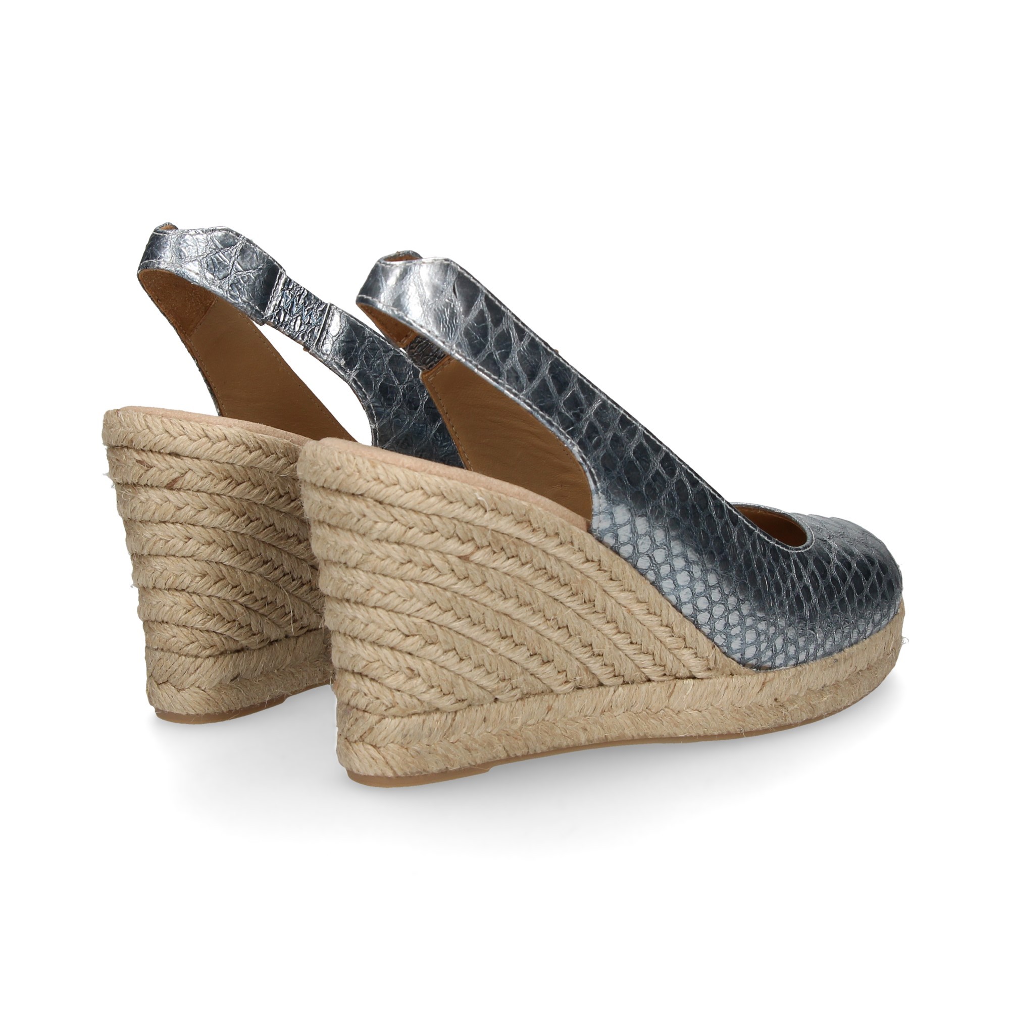 ESPADRILLE TALON COIN ESPADRILLES ESPADRILLES OPEN HEEL REPTILE OPEN HEEL LIGHT BLUE LIGHT BLUE