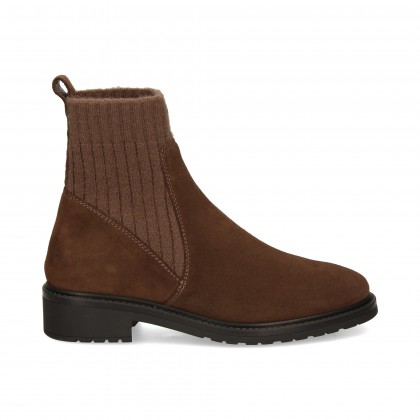 BOTIN CALCETIN ANTE/TEXTIL MARRON RHINO