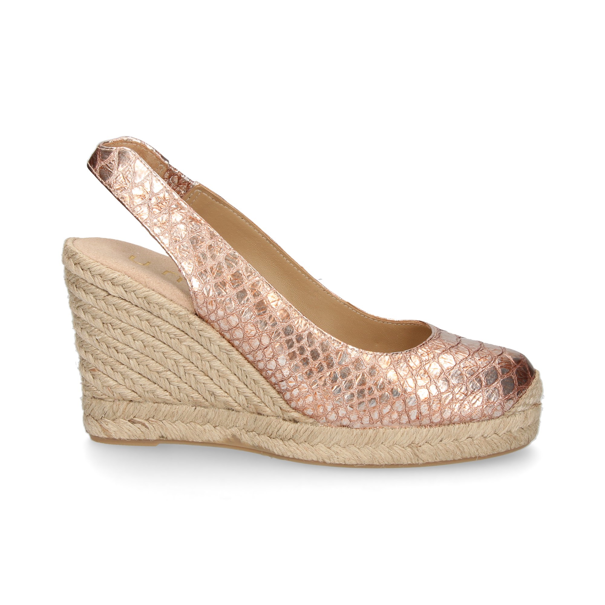 ESPADRILLE TALON COIN ESPADRILLES ESPADRILLES OPEN HEEL REPTILE PINK REPTILE PINK