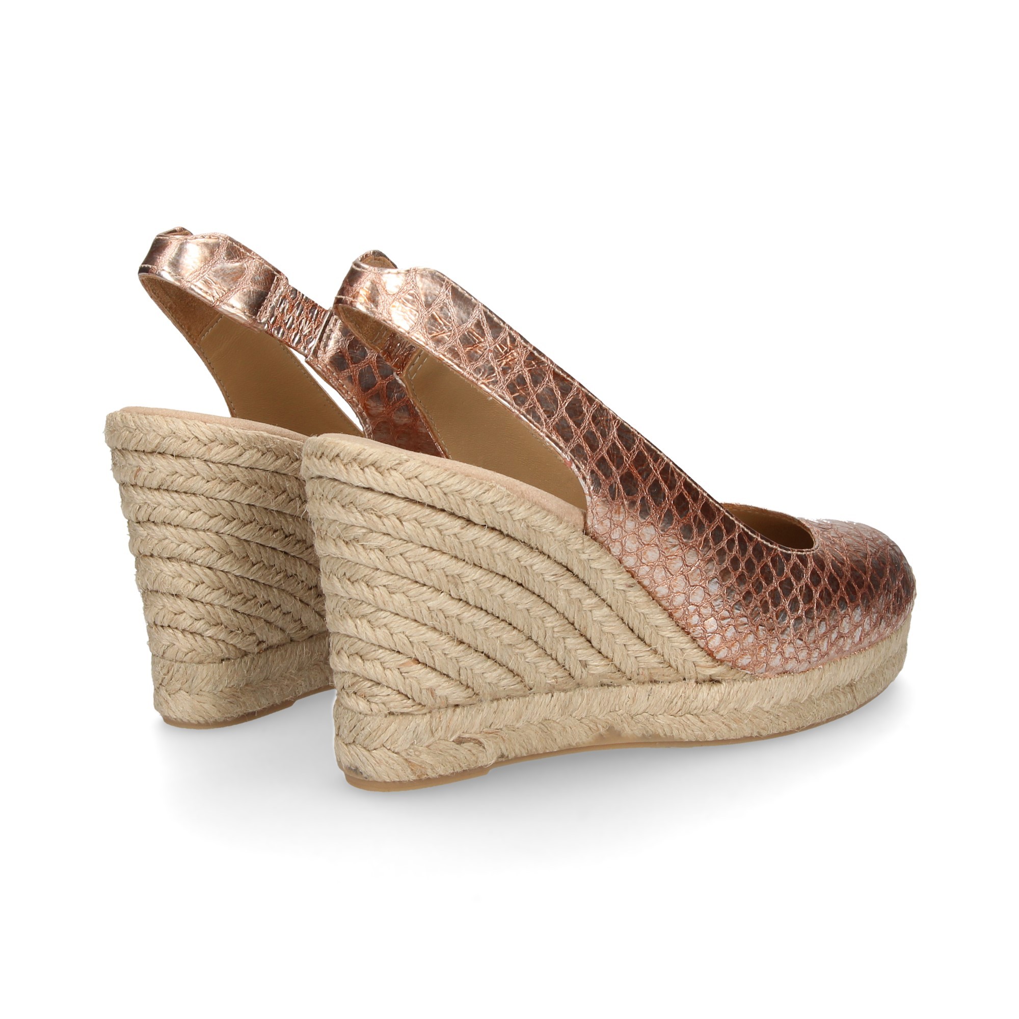 ESPADRILLE TALON COIN ESPADRILLES ESPADRILLES OPEN HEEL REPTILE PINK REPTILE PINK