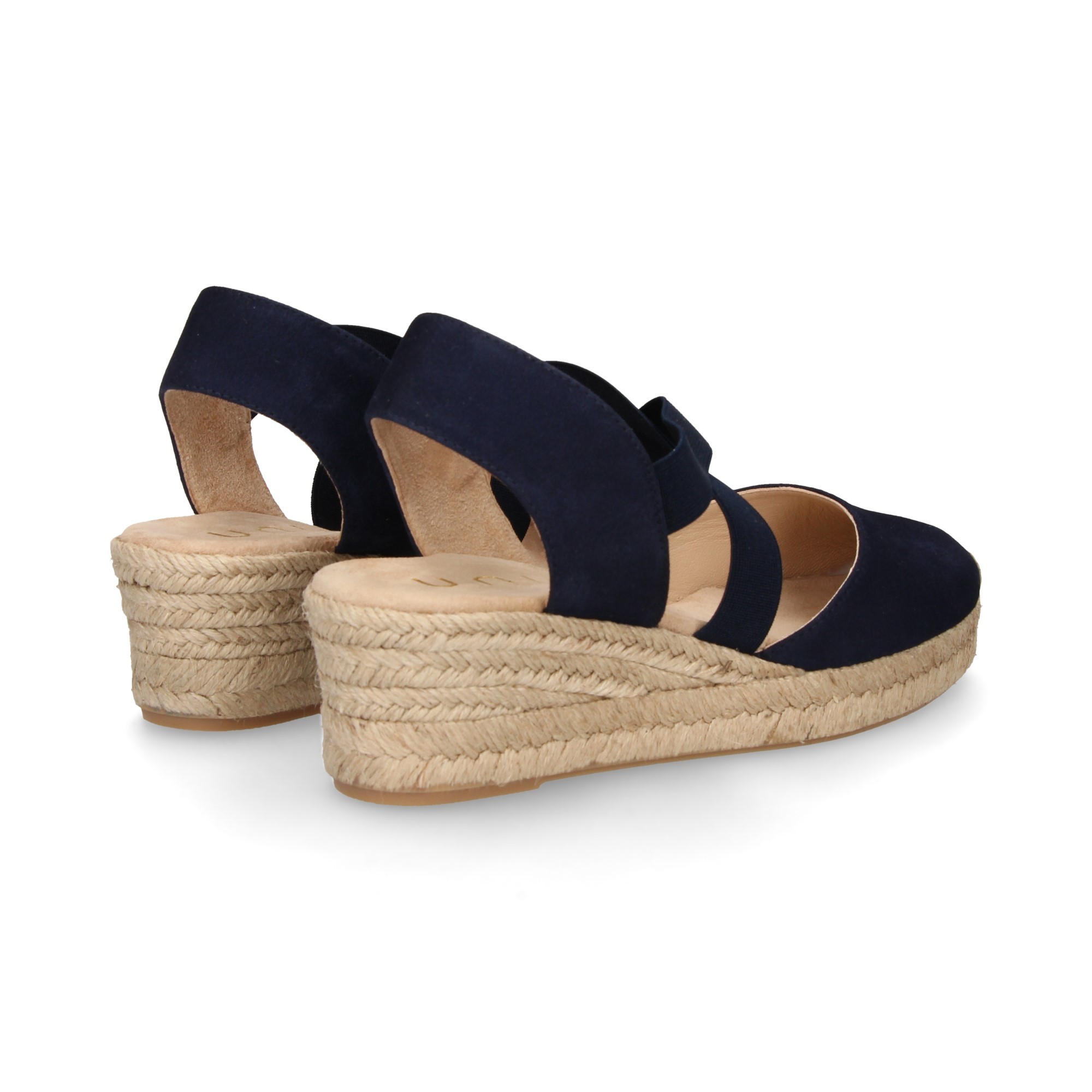 ESPADRILLE ESPADRILLES ESPADRILLES WEDGE ELAST EN DAIM CROISÉ MARINE