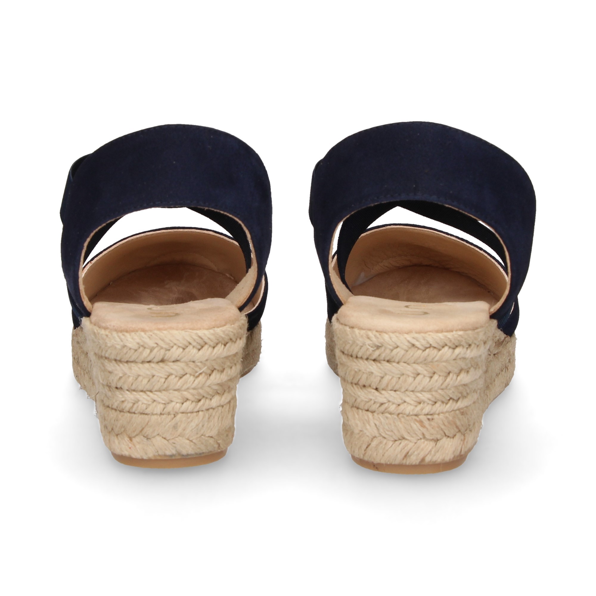 ESPADRILLE ESPADRILLES ESPADRILLES WEDGE ELAST EN DAIM CROISÉ MARINE