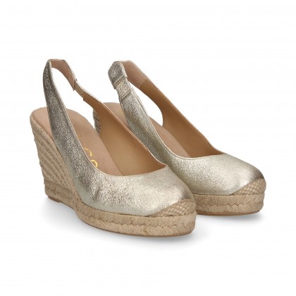 ESPADRILLE WEDGE TALON ABIER CRAQU PLATINUM