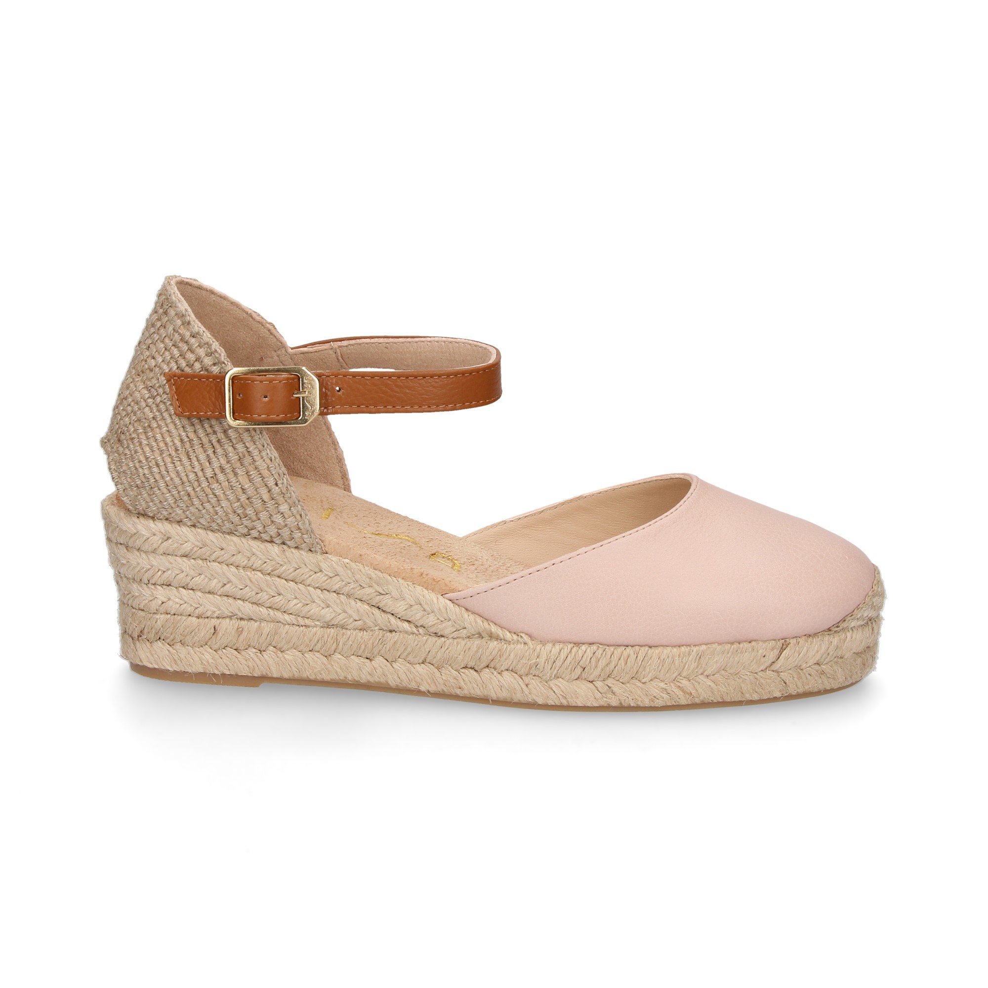 ESPADRILLE WEDGE ESPADRILLE ESPADRILLE LOW PINK LEATHER
