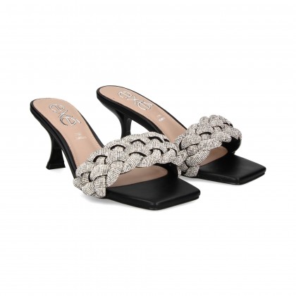 PALA TRENZADA STRASS NEGRO