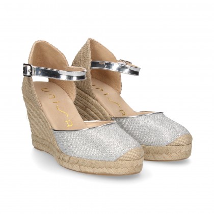 ESPADRILLE WEDGE ESPADRILLES ALT GLITTER SILVER