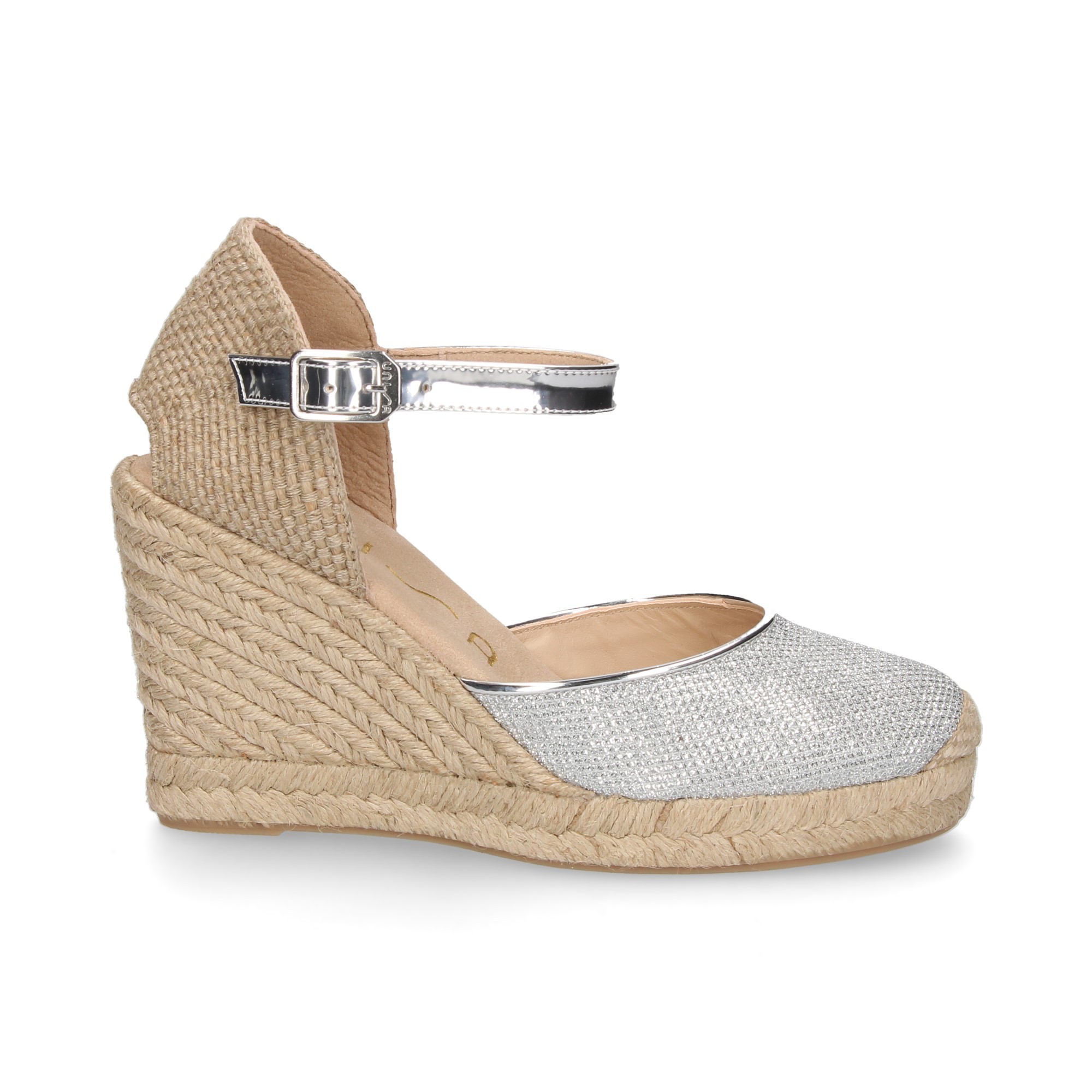 ESPADRILLAS A CUNEO IN ESPADRILLAS ALT GLITTER ARGENTO