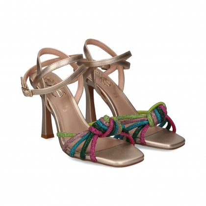 SANDALIA NUDO STRASS MULTICOLOR