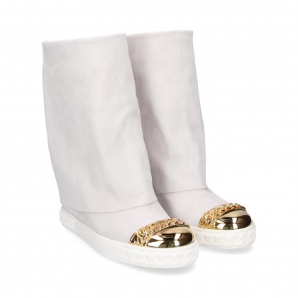 WHITE SUEDE TOE WEDGE INNER BOOT