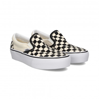 SLIP ON PLATAFORMA DAMERO BLANCO/NEGRO