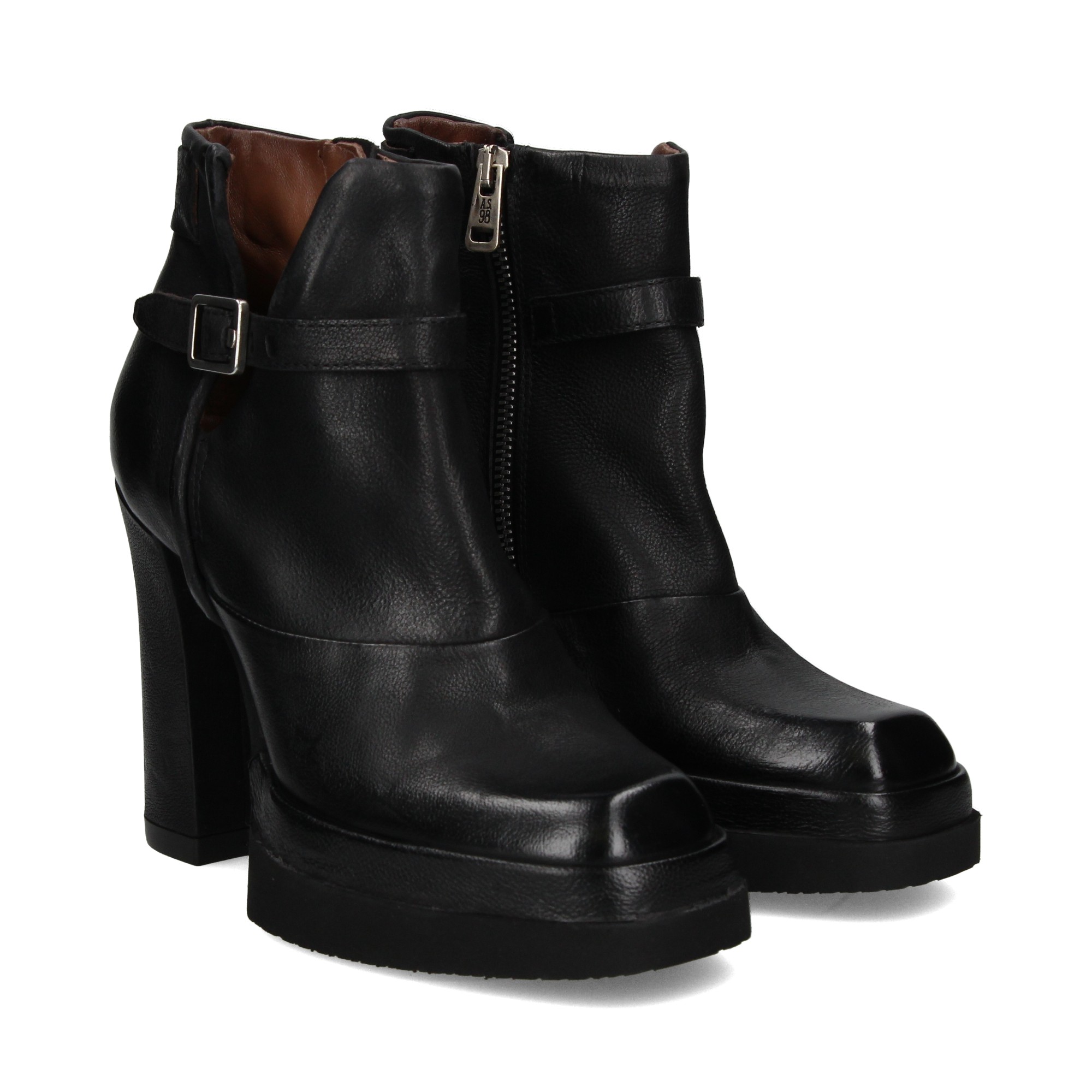 botin-plataforma-hebilla-negro-marron